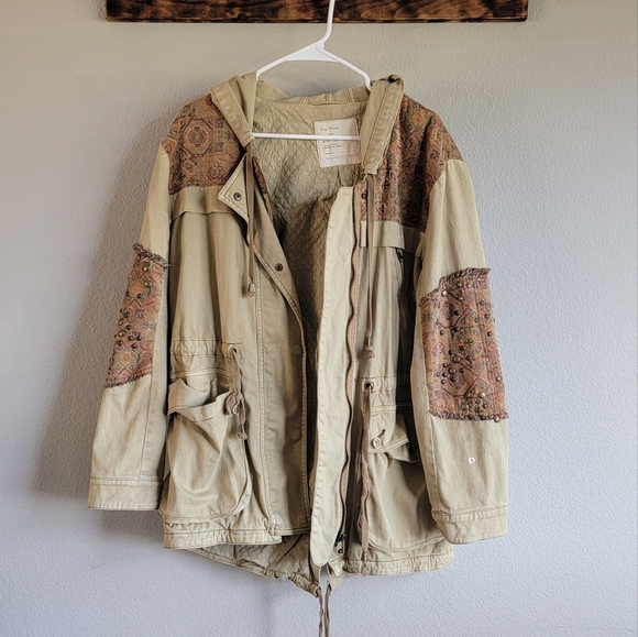 Free People 1970 Patch Studded Boho Jacket - Picture 2 of 11